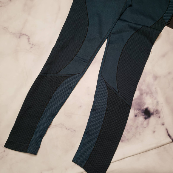 MONO B blue green patterned athletic leggings M - Picture 4 of 7